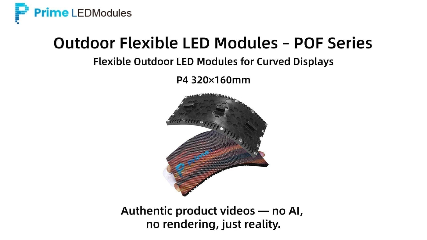 POF-3S Series P4 Outdoor Flexible LED Module Demo | Curved 320×160mm Soft Panel | PrimeLEDModules