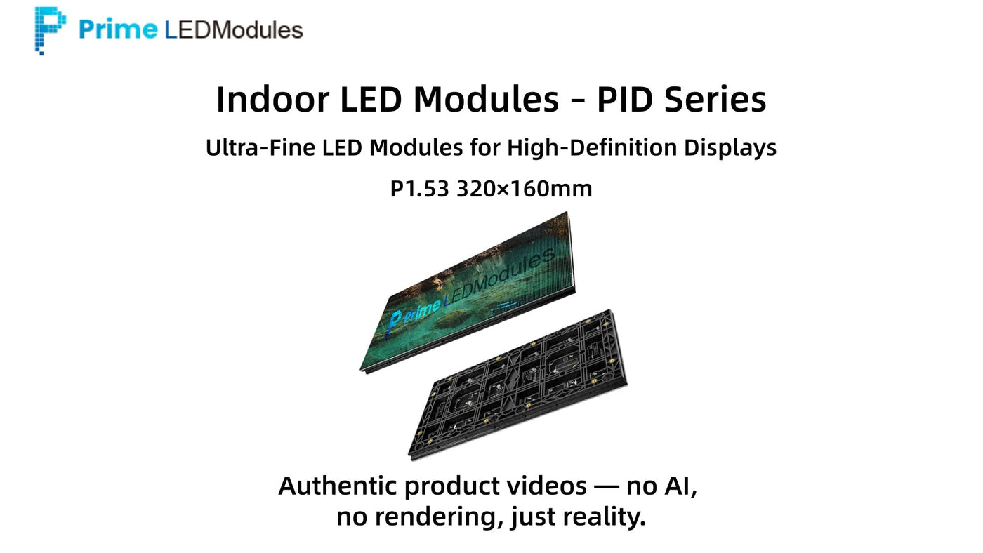 PID-S Series P1.53 Indoor LED Module Demo | Ultra-Fine HD 320×160mm SMD Panel | PrimeLEDModules