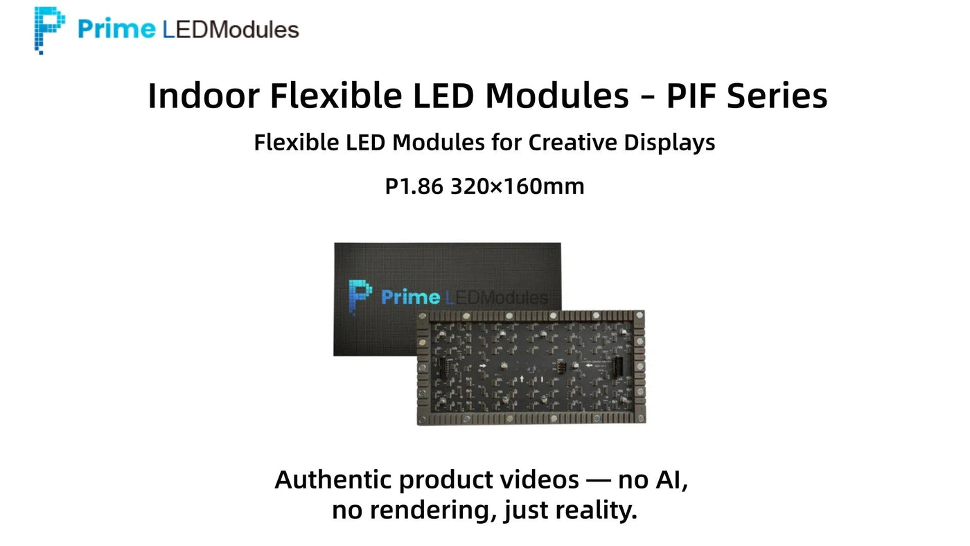 PIF-3S Series P1.86 Flexible LED Module Demo | Bendable 320×160mm SMD Panel | PrimeLEDModules