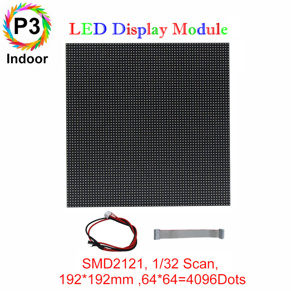 PI-S Series P3 Indoor LED Display Module – 192×192mm | SMD | Front Service | Standard Module | Commercial LED Display & Retail Displays