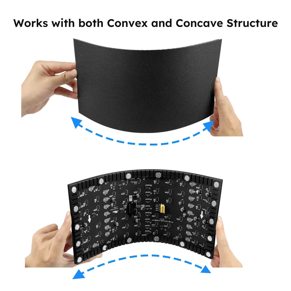 PIF-2S Series P1.25 Indoor Flexible LED Module – 240×120mm Bendable SMD Panel | 1.25mm Pixel Pitch | Ultra-Fine High-Resolution Displays | 1pcs / 84pcs